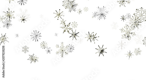 Quadro em tela Abstract snowflakes falling down on white background, ideal for winter holiday d