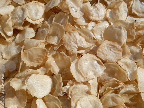 Heap of Crispy Deep Fried Snack Chips for Culinary Background Texture