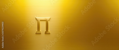 Stylish Greek beta letter against a bright gold panel