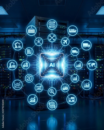 Intelligent AI business ecosystem with enterprise digital automation