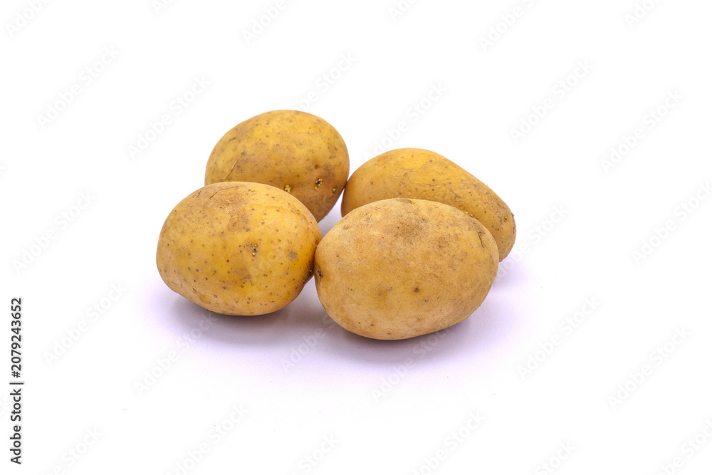 Fototapeta premium Potatoes on a white background. A natural food.
