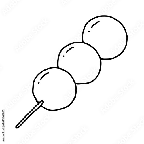 Illustration of Hanami Dango Coloring Page 