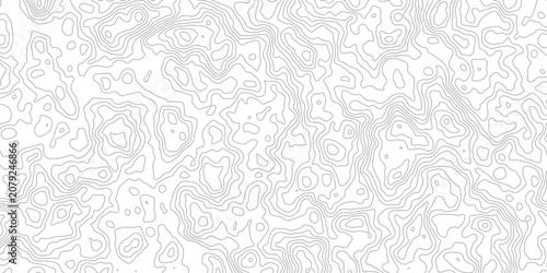 Abstract topographic map contour lines pattern on white background for cartography or geography design
