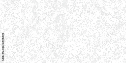 Abstract topographic map contour lines pattern on white background for cartography or geography design