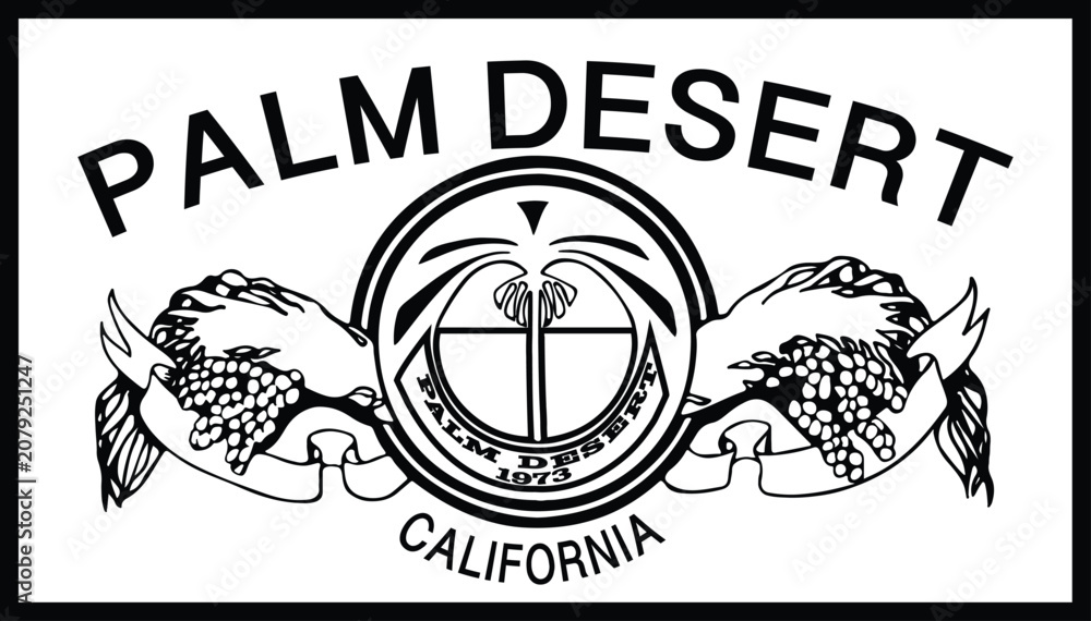Obraz premium Flag of Palm Desert City California vector file eps