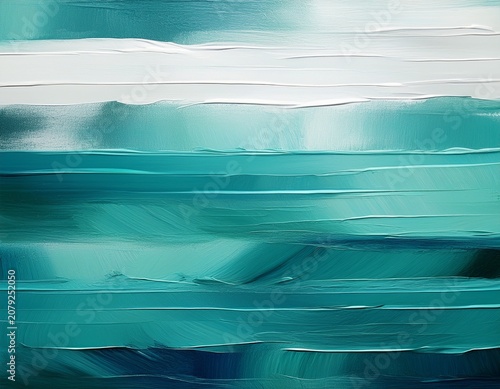 abstract teal and white textured background with horizontal brushstrokes