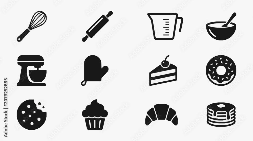Fototapeta premium Iconic Kitchen Ingredients and Baking Tools.