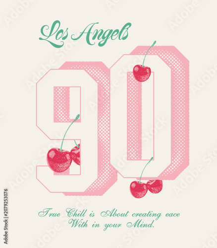 Фотография Retro Los Angeles '90 Cherry Graphic Design