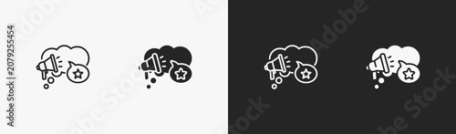 Obraz na plátne Set of declare icon in black and white collection