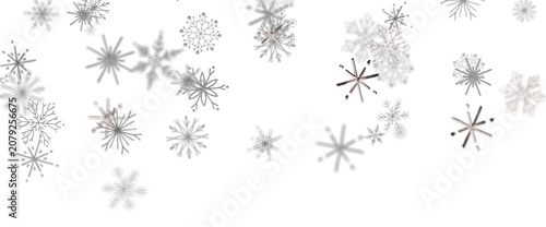 Принти на полотні Beautiful abstract design of numerous grey and white falling snowflakes