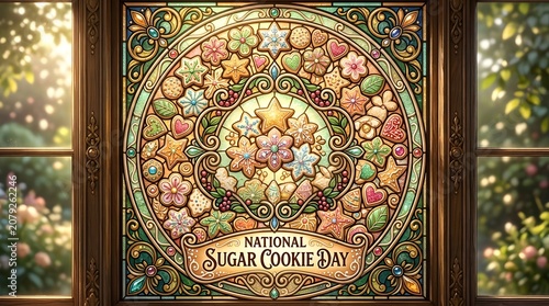 National Sugar Cookie Day Sugar Cookie Blueprint Technical Vector Diagram