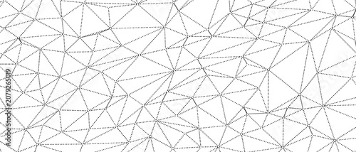 Foto Clean abstract geometric pattern with dotted triangulation lines on white background