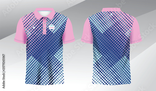 blue mix colorful polo sport shirt sublimation jersey template