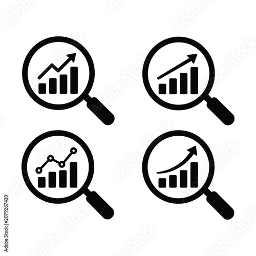 Business growth analysis icons