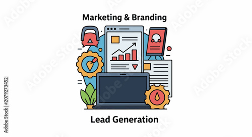 Marketing branding lead generation concept.