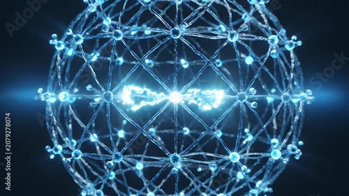 Abstract depiction of a glowing, interconnected molecular structure, symbolizing digital networks and scientific advancement