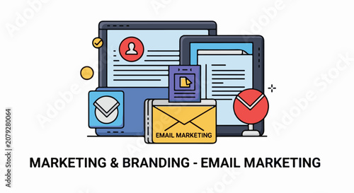 Email marketing digital communication concept.