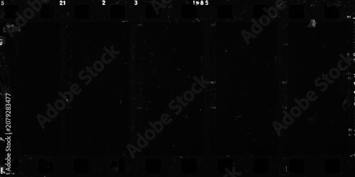 Obraz na płótnie Black film strip with blank frames from 1985