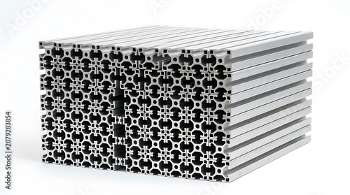 Metal honeycomb structure close-up view.