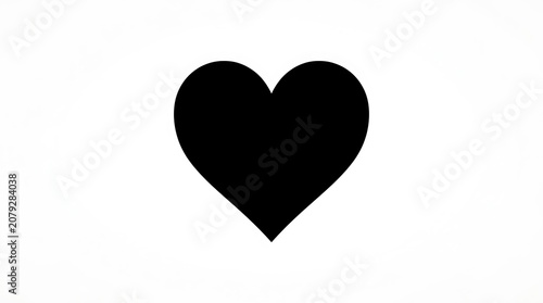 Simple black heart symbol icon.