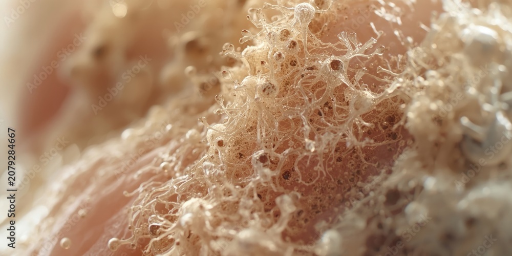 Fototapeta premium Detailed view of Meissner corpuscles as silver stained mechanoreceptors in basal layer of finger skin