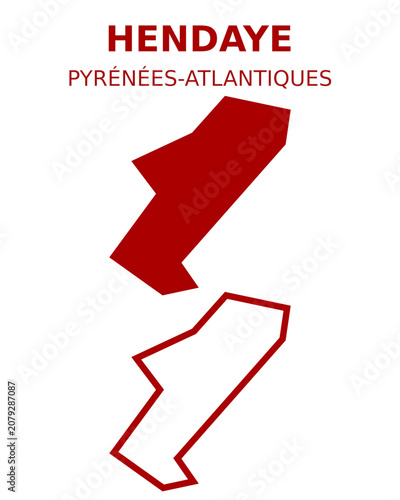 Tableau sur toile Vector map of administrative boundaries of Hendaye, France