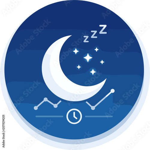 Sleep tracking app icon with moon stars