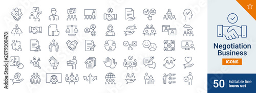 Negotiation icons Pixel perfect. teamwork, client, jobs,  ...	
