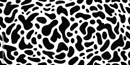 Bild auf Leinwand Cow spot pattern black and white vector illustration