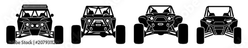 Fotografie Minimalist Offroad Buggy Silhouette Vector - 4x4 Dune Buggy Mud Racing SVG Asset
