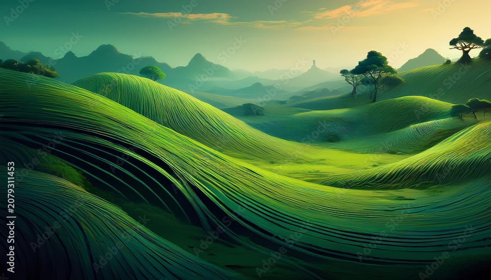 Fototapeta premium abstract green landscape wallpaper