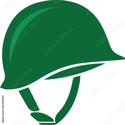 Green Military Army Helmet Illustration.