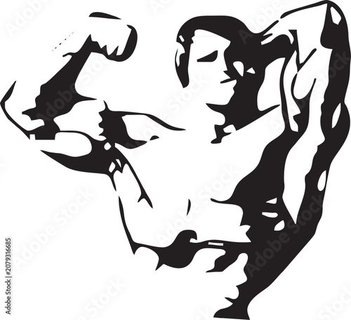 Tableau sur toile Arnold bodybuilder body vector design
