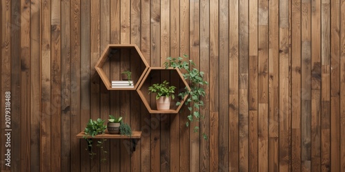 Minimalist wooden hex shelf...