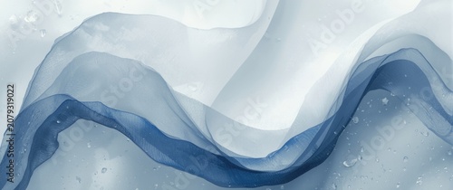 Blue and white flowing fabr...