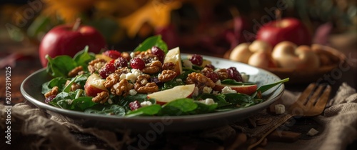 Rustic autumn salad blend w...