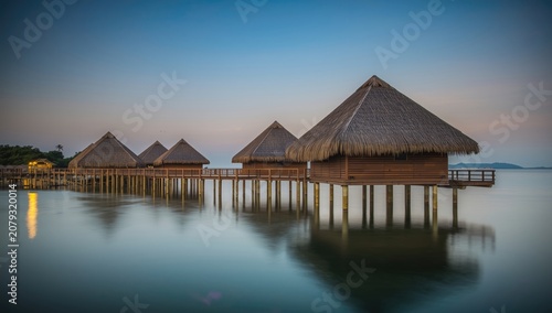 Water bungalows on stilts o...