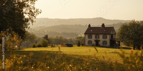 Sale notice for a home in a countryside setting with an indistinct background