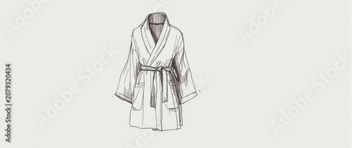 Sketch of a bathrobe with t...