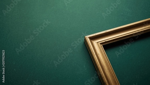 Gold picture frame on green...