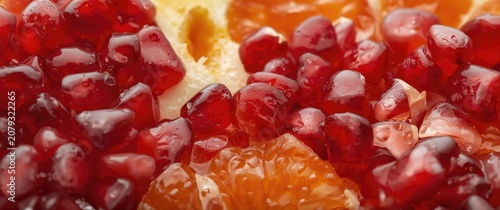 Pomegranate seeds and citru...