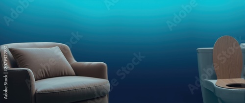 Trendy lounge setup includi...