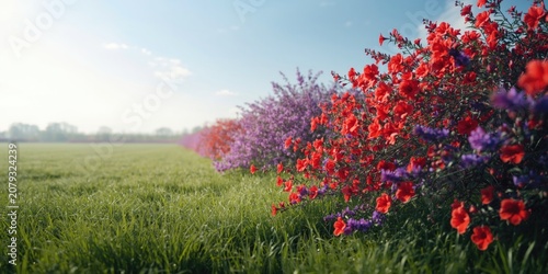 Colorful flowers blooming a...