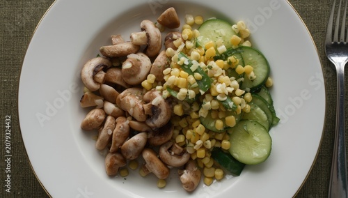 Sauteed mushrooms and corn ...