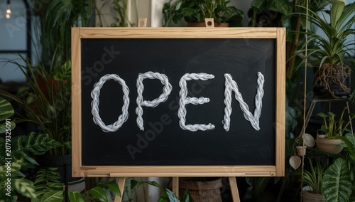 Sign with word "Open" surro...