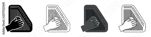 Bild auf Leinwand Illustration of a hand playing a zither or autoharp musical instrument