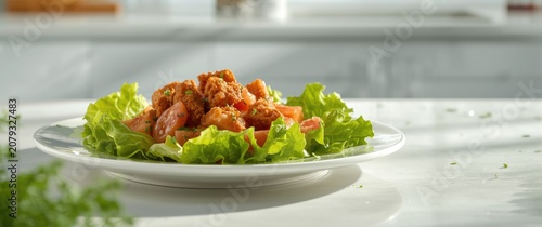Wholesome green lettuce sal...
