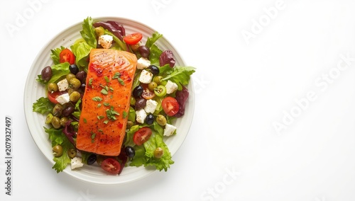 Salmon fillet on a mixed sa...