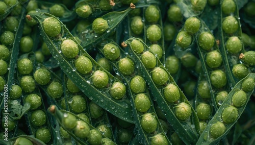 Fresh green peas in pods wi...