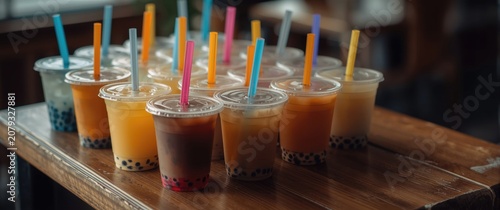 Plastic cup bubble tea asso...